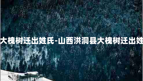 山西洪洞县大槐树迁出姓氏-山西洪洞县大槐树迁出姓氏张氏家谱