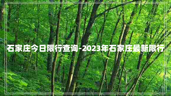 石家庄今日限行查询-2023年石家庄最新限行