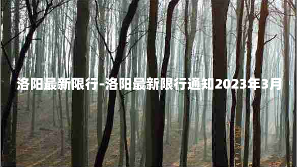 洛阳最新限行-洛阳最新限行通知2023年3月