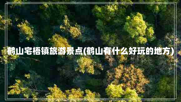 鹤山宅梧镇旅游景点(鹤山有什么好玩的地方)