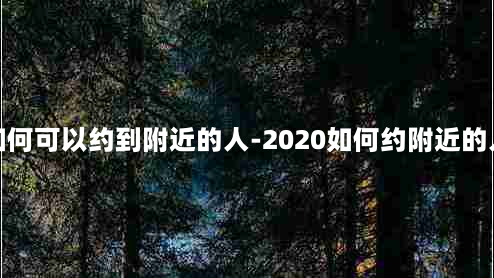 如何可以约到附近的人-2020如何约附近的人