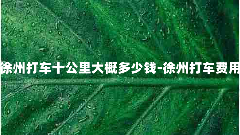 徐州打车十公里大概多少钱-徐州打车费用