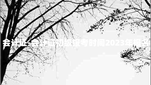 会计证-会计证初级报考时间2023年报名