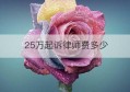 25万起诉律师费多少(一般起诉律师费需要多少)