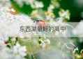 东西湖最好的高中(东西湖高中学校有几所)