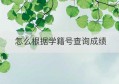 怎么根据学籍号查询成绩(如何用学籍号查询成绩小升初)