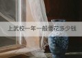 上武校一年一般要花多少钱(宋江武校一年学费多少)