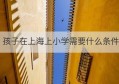 孩子在上海上小学需要什么条件(上海小孩子上学上小学的条件)