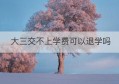 大三交不上学费可以退学吗(教师资格证大三上学期可以考吗)