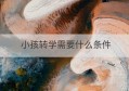 小孩转学需要什么条件(初中转学需要什么条件)