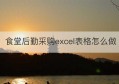 食堂后勤采购excel表格怎么做