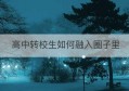 高中转校生如何融入圈子里(高中数学核心素养如何融入课堂教学)