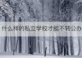 什么样的私立学校才能不转公办