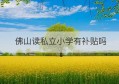 佛山读私立小学有补贴吗(佛山读私立小学有补贴吗多少钱)