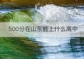 500分在山东能上什么高中(高考500分,在山东能上什么样的大学)