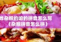 炸杂粮的咱的拼音怎么写（杂粮拼音怎么拼）