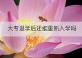 大专退学后还能重新入学吗(大学退学后还能重新入学吗)