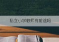 私立小学教师有前途吗(没学历做什么有前途)