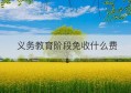 义务教育阶段免收什么费(什么时候开始义务教育免收学费)