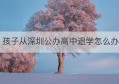 孩子从深圳公办高中退学怎么办