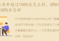 CPU使用率达到100%会怎样