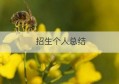 招生个人总结(招生个人总结100字)