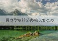 民办学校转公办校长怎么办(民办学校校长变更需要什么手续)