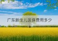 广东新生儿医保费用多少(新生儿医保怎么报销出生时费用)