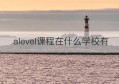 alevel课程在什么学校有(alevel课程培训班哪里好)