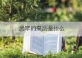 武字的来历是什么(武的字源)